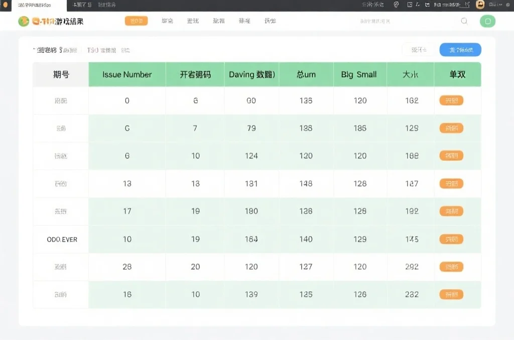 一个简洁的澳洲幸运8开奖结果表格示例