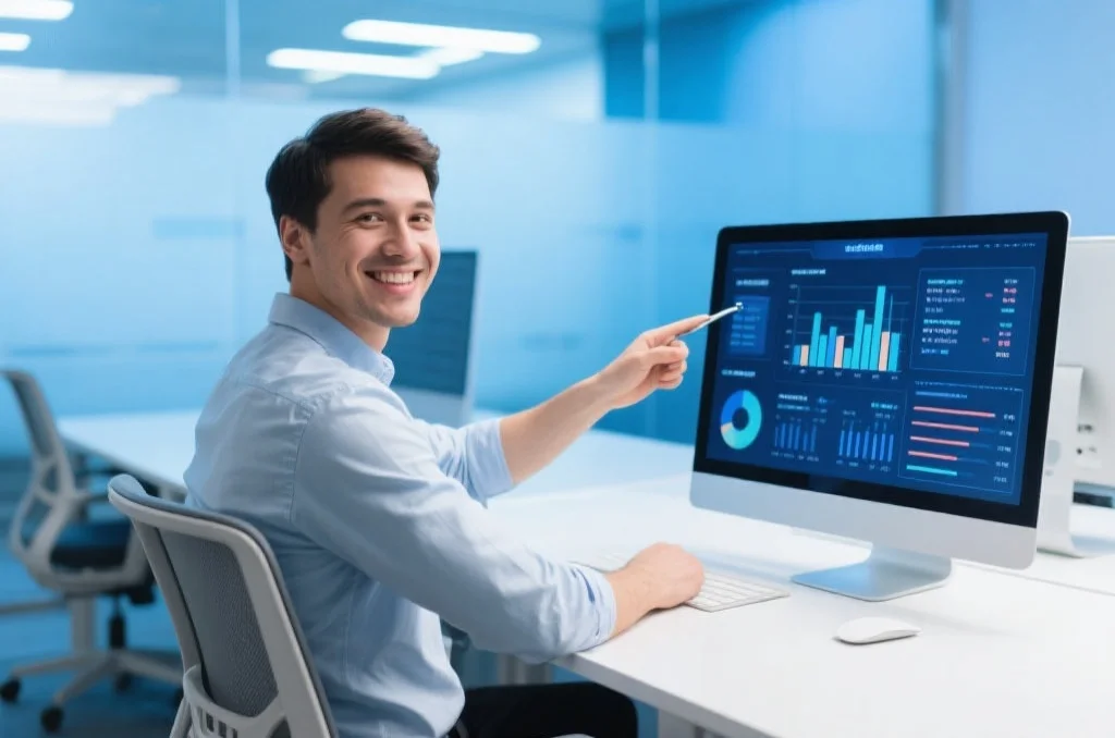 一个人自信地分析数据