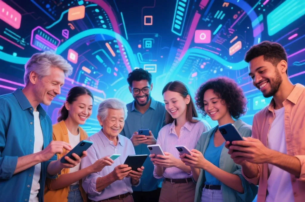 用户通过创新功能与平台互动，享受数字连接的乐趣